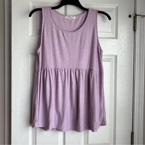 Chic Soul Lavender Sleeveless Textured Babydoll Tank